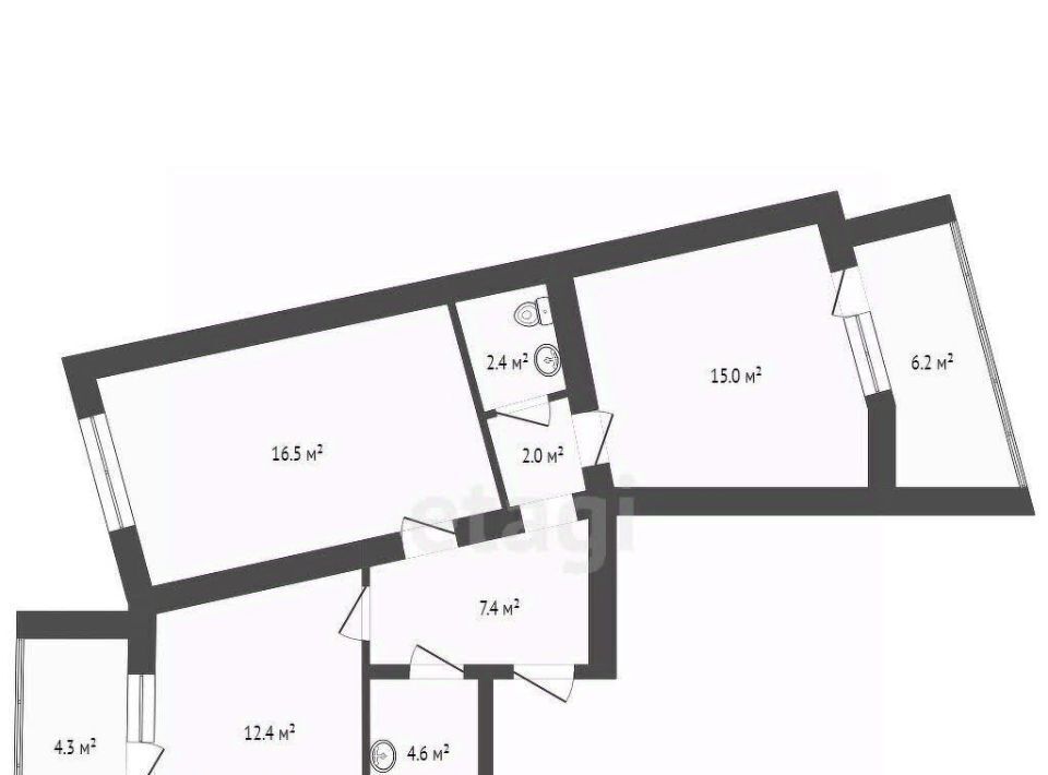 квартира г Кострома ул Евгения Ермакова 1к/2 фото 16