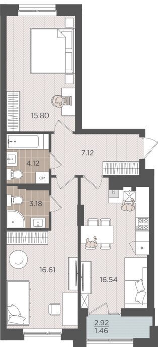 квартира г Калининград р-н Московский ул Батальная 65б фото 1