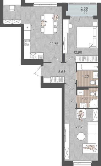 квартира г Калининград р-н Московский ул Батальная 65б фото 1