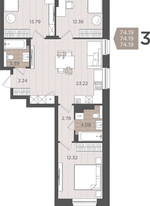 квартира г Калининград р-н Московский ул Батальная 65б фото 1