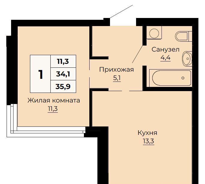 квартира г Екатеринбург р-н Железнодорожный Динамо ЖК «Ольховский парк» фото 1