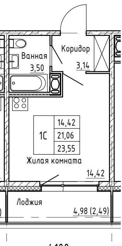 квартира г Санкт-Петербург метро Приморская б-р Александра Грина 12 ЖК Аквилон ZALIVE округ Гавань фото 9