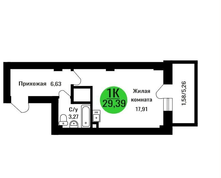 квартира г Красноярск р-н Кировский ул Кутузова 1 ЖК ЛЕТО фото 1