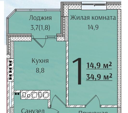 квартира г Батайск ЖК «Речной Жемчуг» фото 1