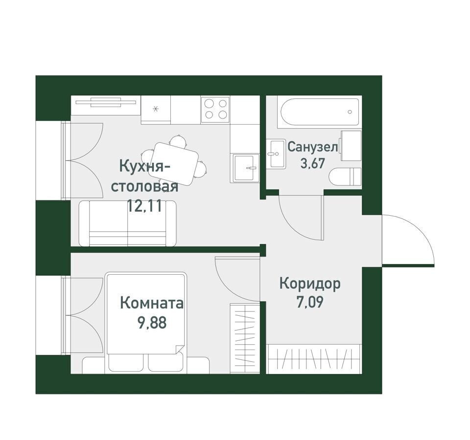 квартира г Екатеринбург р-н Ленинский КП «Твоя Привилегия» кв-л 45, стр. 1. 1 фото 1