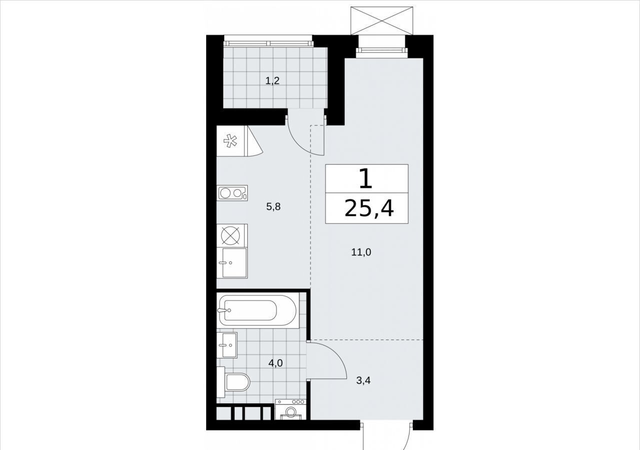 квартира г Москва метро Коммунарка кв-л 160, з/у 1В, д. 4, Московская область фото 2