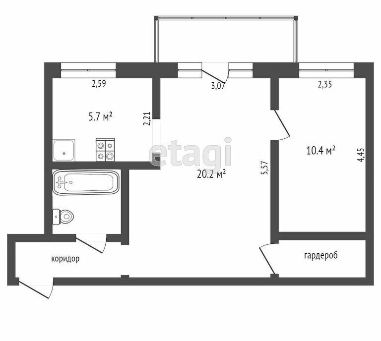 квартира г Челябинск р-н Металлургический ул Калмыкова 21 фото 30