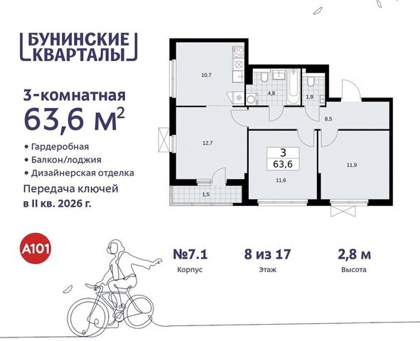 ЖК Бунинские Кварталы 7/1 метро Коммунарка метро Бунинская аллея ТиНАО фото