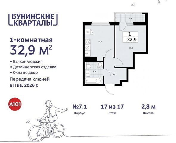 ЖК Бунинские Кварталы 7/1 метро Бунинская аллея метро Коммунарка ТиНАО фото