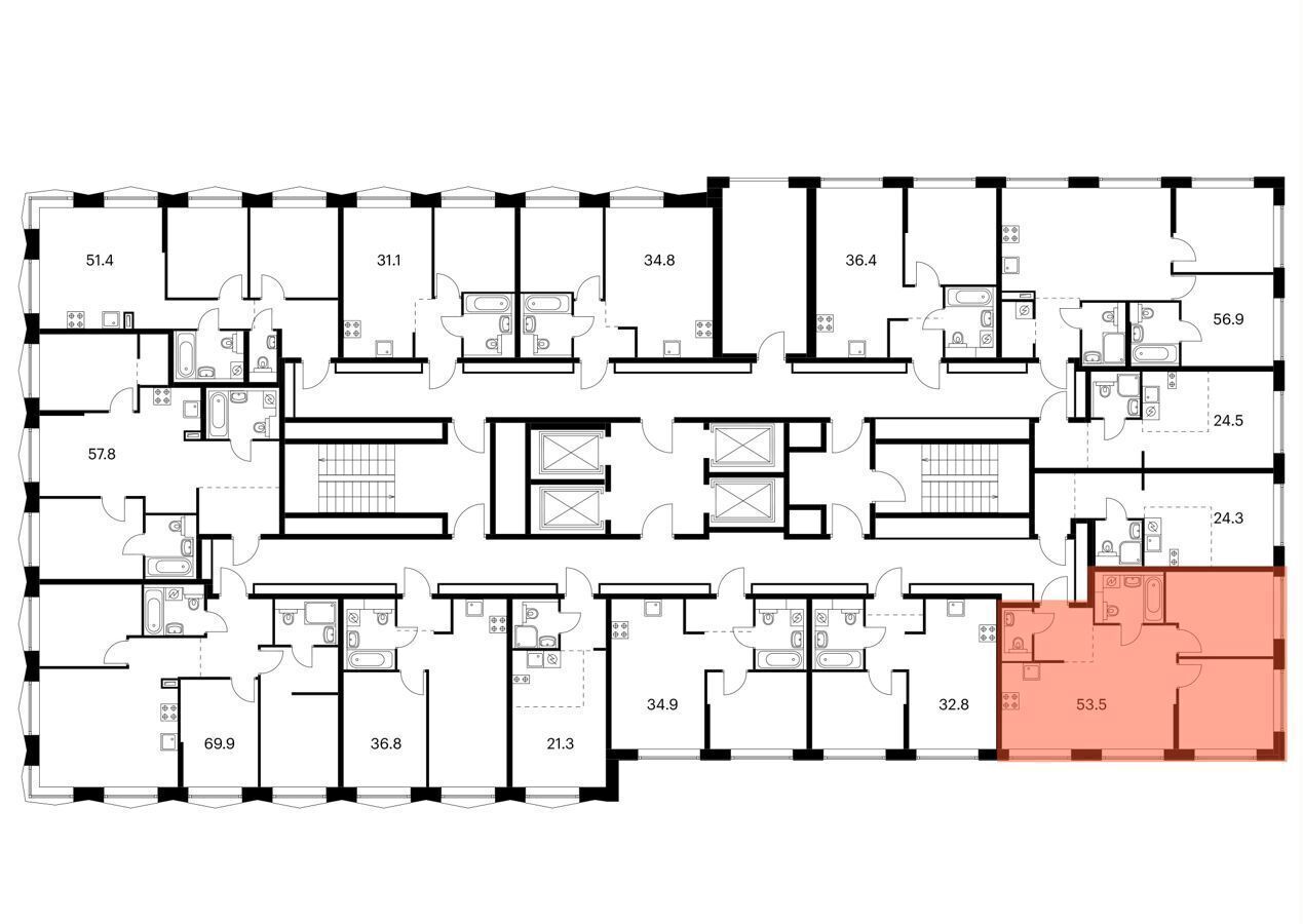 квартира г Москва метро Ховрино ул Ижорская з/у 6/4, корп. 2. 3 фото 2