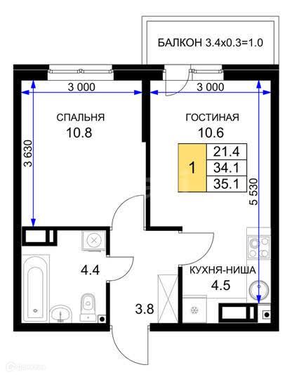 квартира г Краснодар р-н Прикубанский ул им. Героя Ростовского 8к/3 муниципальное образование Краснодар фото 1