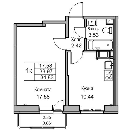 квартира г Санкт-Петербург р-н Приморский ул Ивинская 13/1 Беговая фото 2