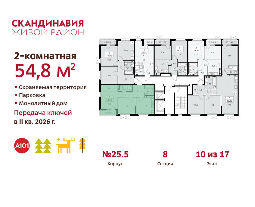 квартира г Москва метро Коммунарка ТиНАО жилой комплекс Скандинавия фото 2