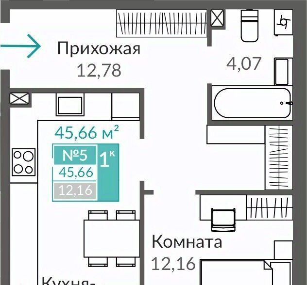 квартира г Симферополь р-н Киевский Крымская Роза Горизонты жилой комплекс фото 1