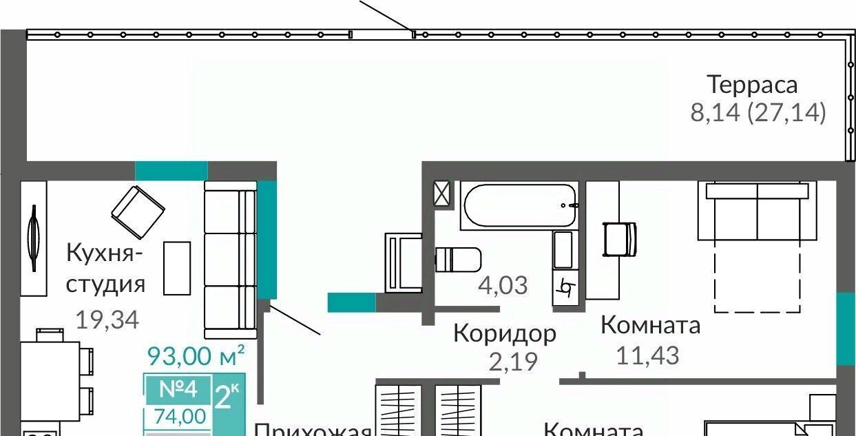 квартира г Симферополь р-н Киевский Крымская Роза Горизонты жилой комплекс фото 1