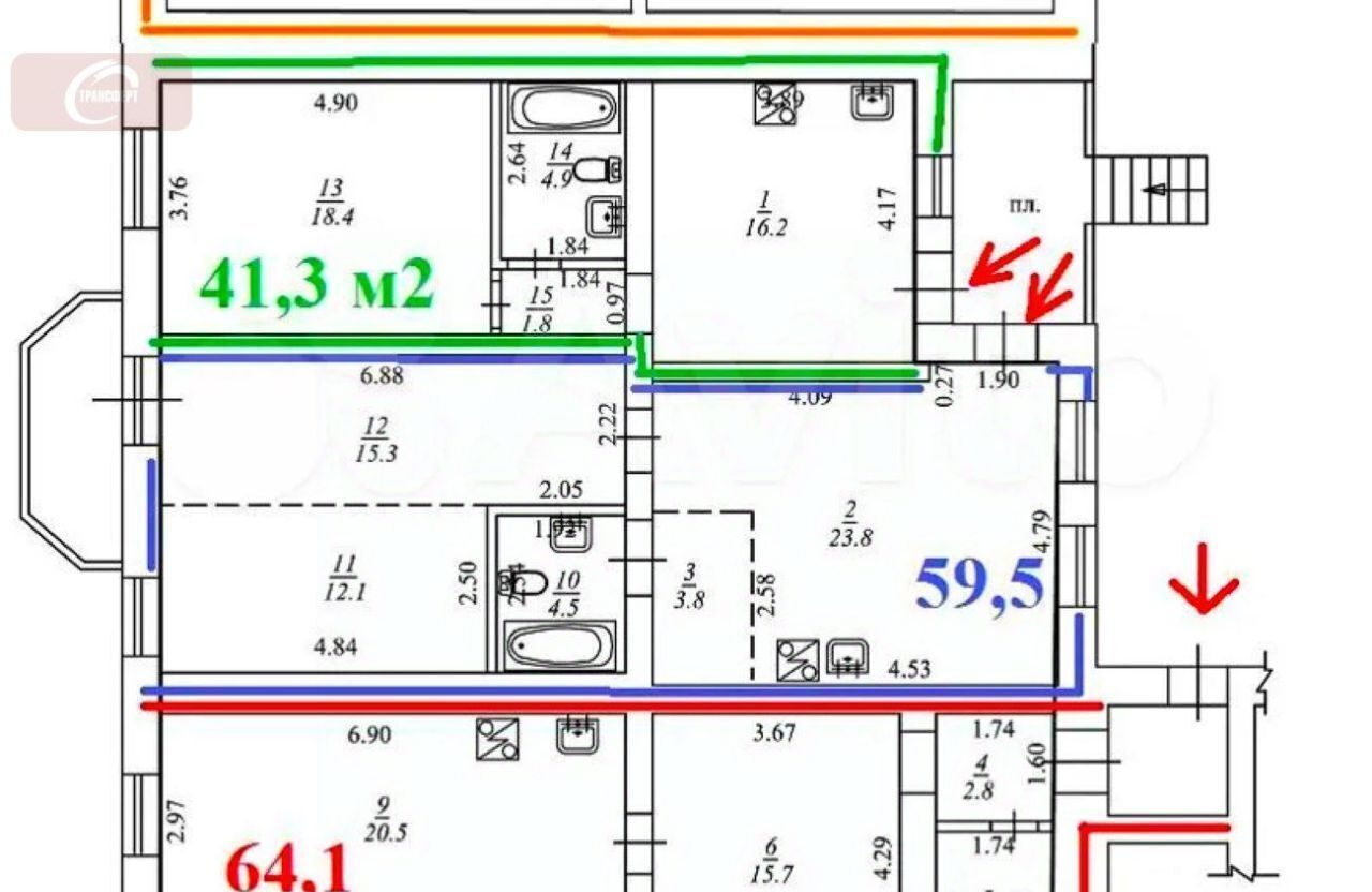 Продам однокомнатную вторичку на улице Декабристов 32 в Центральном районе  в городе Воронеже 41.0 м² этаж 3/8 4950000 руб база Олан ру объявление  124283047