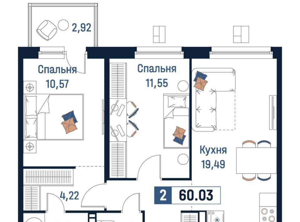 квартира р-н Всеволожский г Мурино Девяткино фото 1