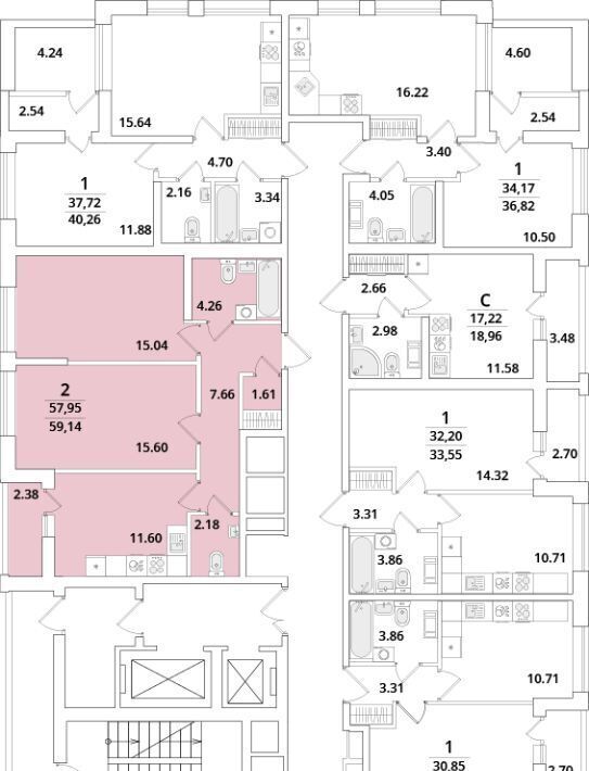 квартира г Санкт-Петербург метро Московская ул Кубинская 82к/2 округ Новоизмайловское фото 2