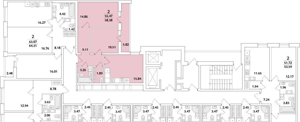 квартира г Санкт-Петербург метро Московская ул Кубинская 82к/2 округ Новоизмайловское фото 2