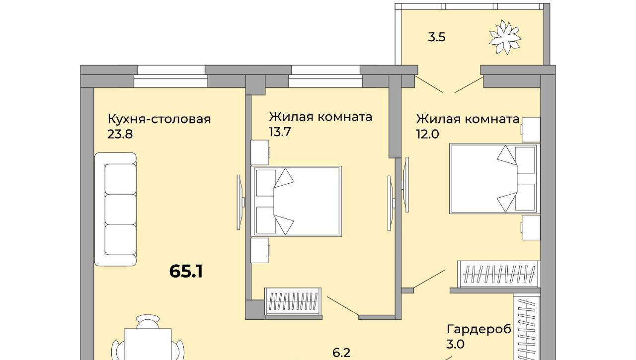 квартира г Екатеринбург р-н Орджоникидзевский Уралмаш ул Орловская ЖК «Белая башня» фото 1