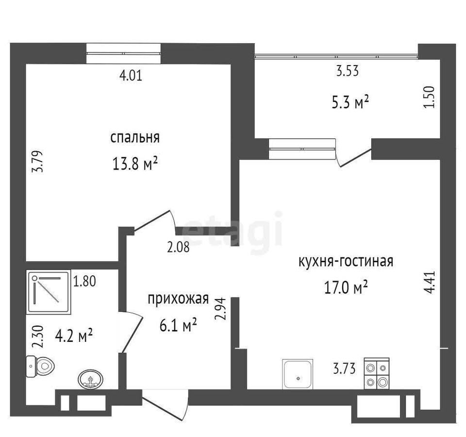 квартира г Тюмень р-н Центральный ул Пожарных и спасателей 5к/1 Центральный административный округ фото 22