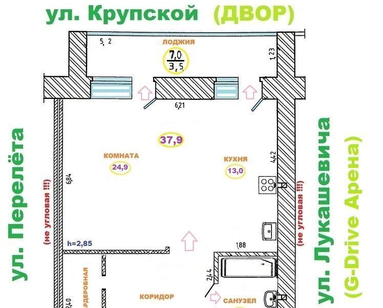 квартира г Омск р-н Кировский ул Перелета 34 Прибрежный Кировский АО фото 41