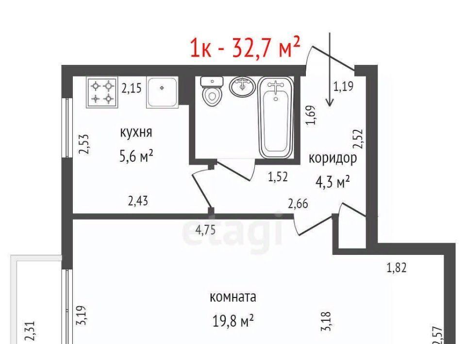 квартира г Екатеринбург р-н Чкаловский Ботаническая ул. Алтайская, 68 фото 9