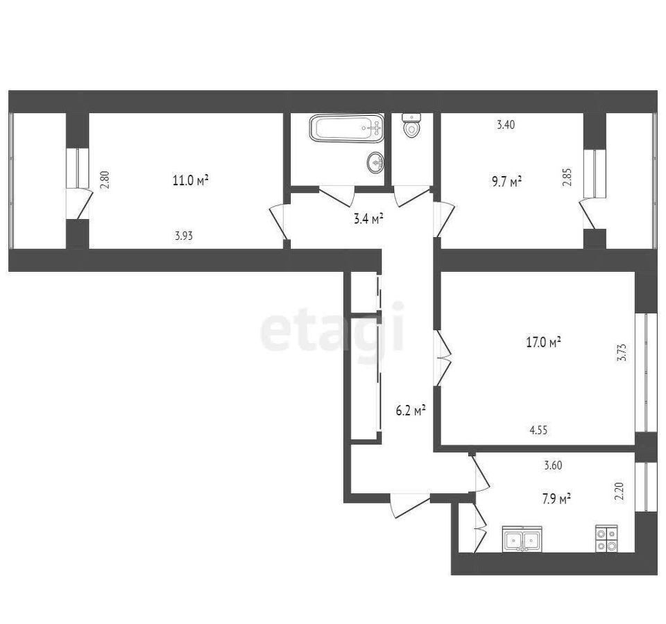 квартира г Вологда ул Ленинградская 87 2-4 микрорайоны фото 23