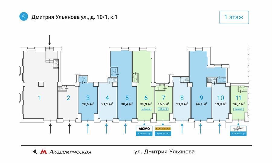 торговое помещение г Москва метро Академическая ул Дмитрия Ульянова 10/1к 1 муниципальный округ Академический фото 3