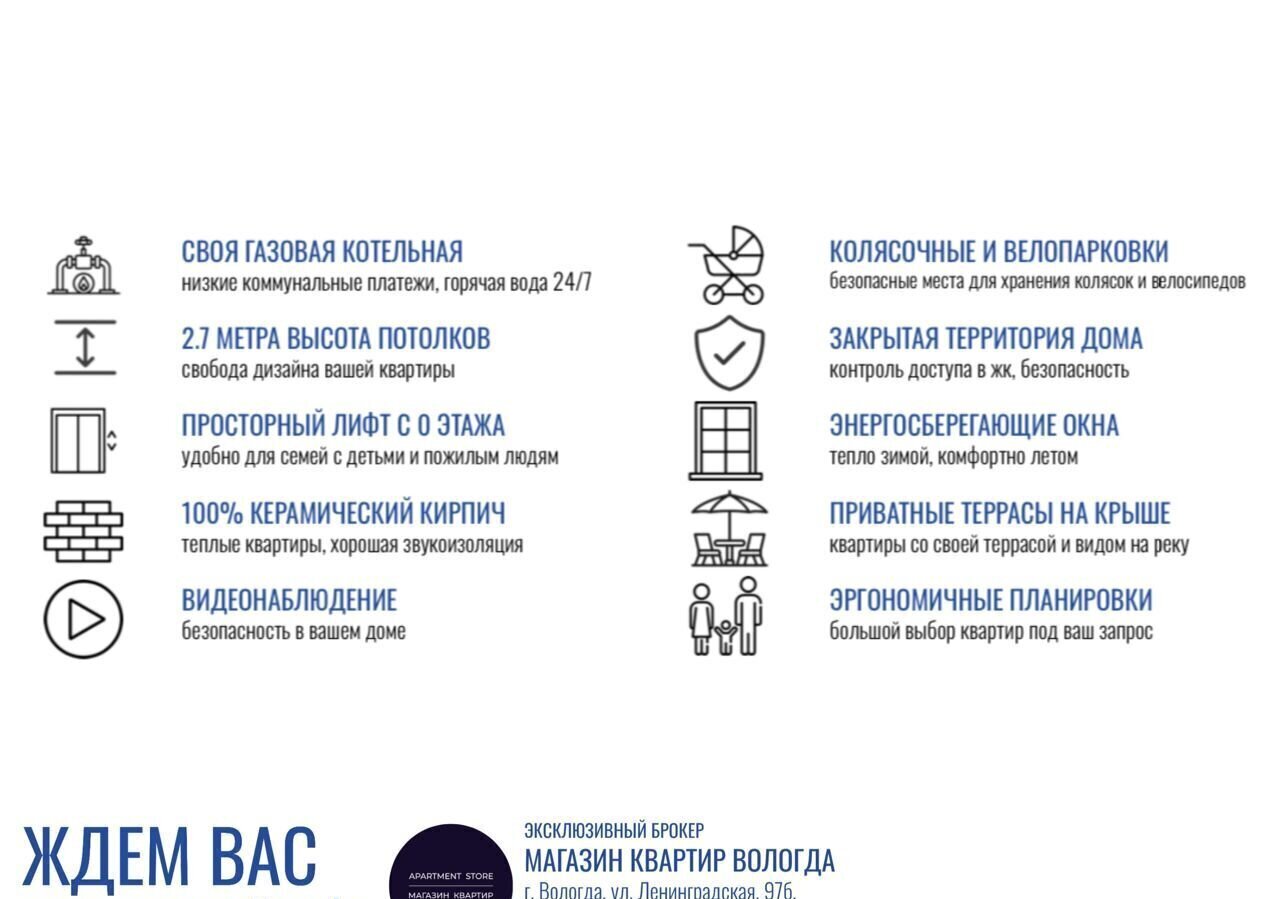 квартира г Вологда Заречье наб 6 Армии ЖК «по Набережной 6-ой Армии» 0 фото 10