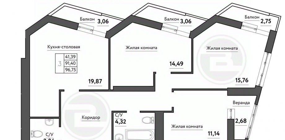 квартира г Самара р-н Кировский Безымянка ЖК Времена года 13-й мкр фото 9