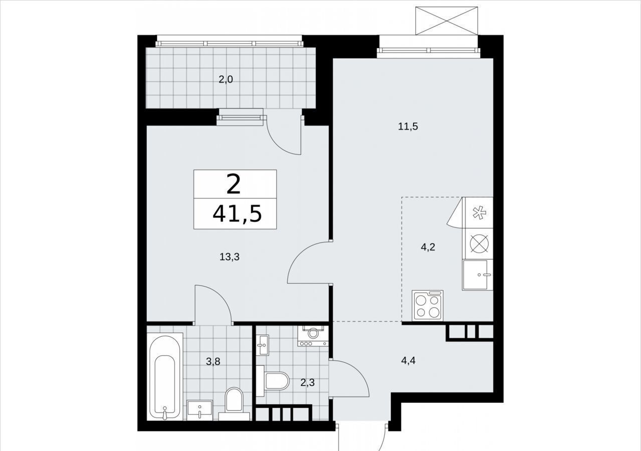 квартира г Москва метро Коммунарка кв-л 160, з/у 1В, д. 4, Московская область фото 2