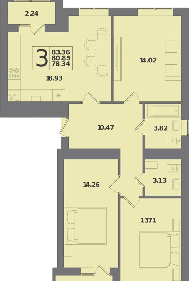 квартира г Калининград р-н Московский ул Крейсерская 13 корп. 1 фото 1