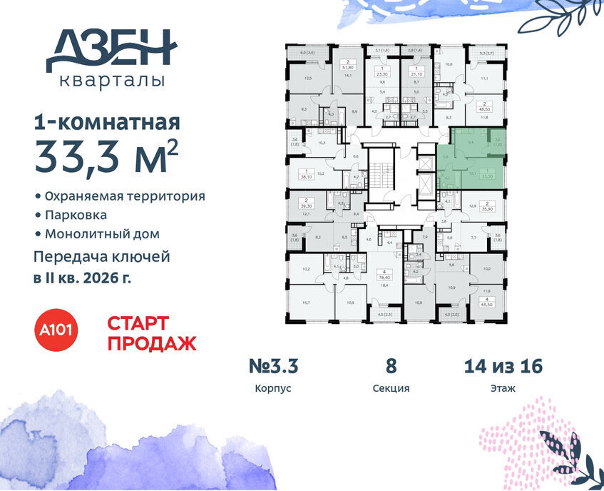 квартира г Москва метро Коммунарка ТиНАО ЖР «Дзен-кварталы» 3/5 фото 2