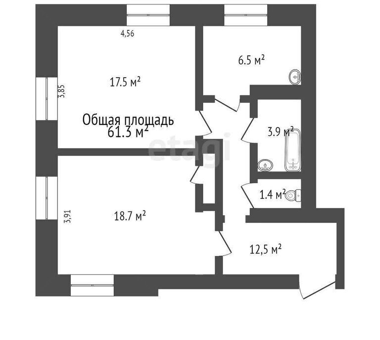 квартира г Северск ул Ленина 20 фото 8