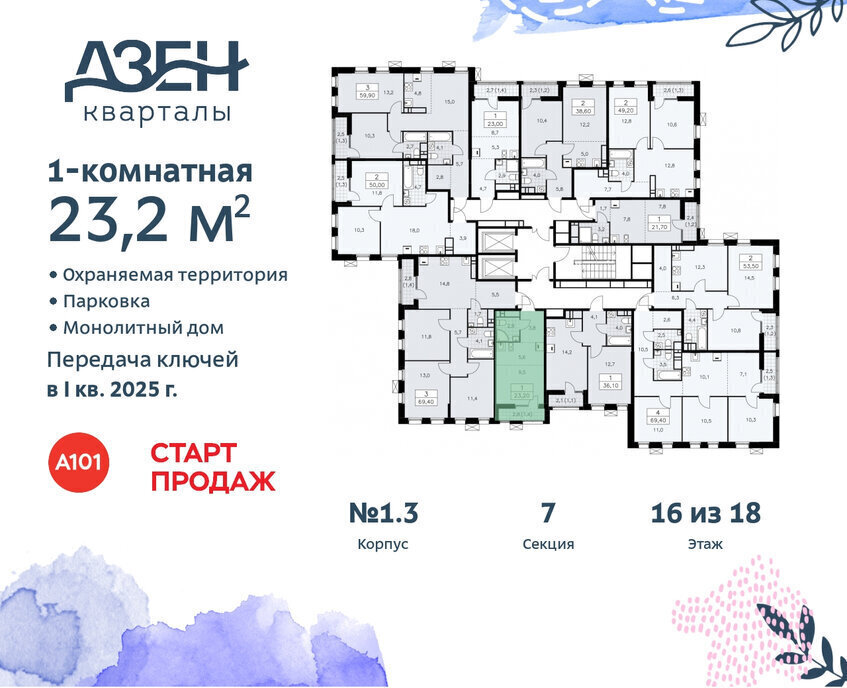 квартира г Москва метро Коммунарка ТиНАО ЖР «Дзен-кварталы» 2/2 фото 2