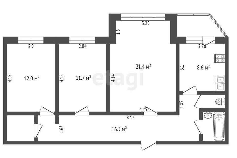 квартира г Сургут ул Лермонтова 6/2 Сургутский район фото 9