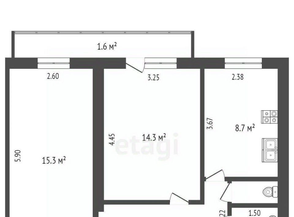 квартира г Набережные Челны р-н Центральный б-р Главмосстроевцев 6 фото 14