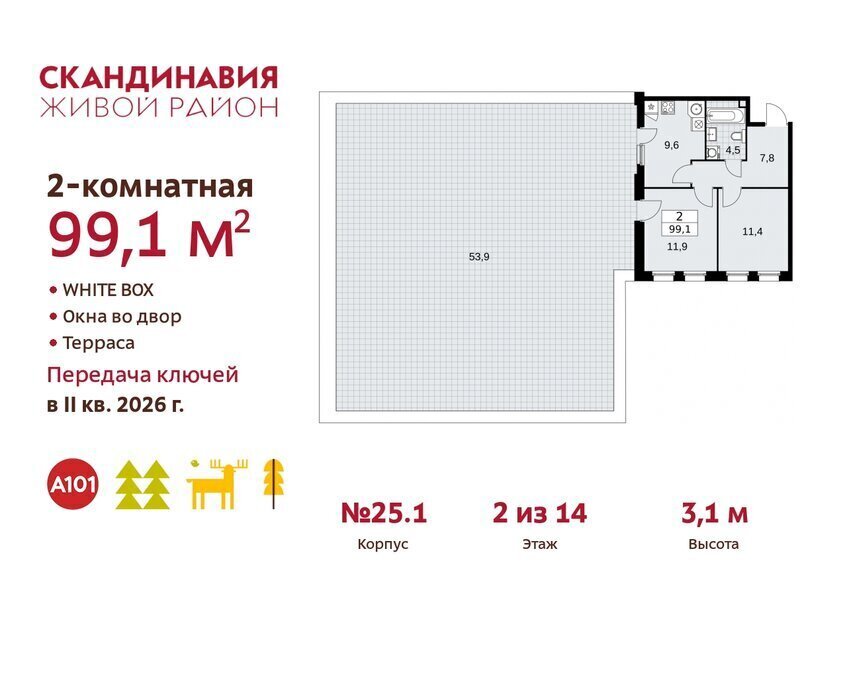 квартира г Москва метро Коммунарка ТиНАО жилой комплекс Скандинавия фото 1