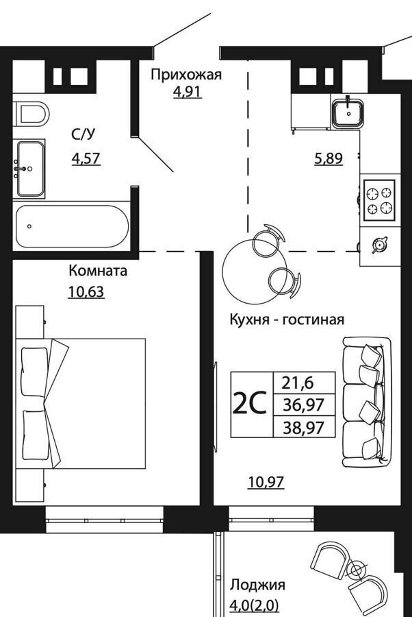 квартира г Ростов-на-Дону р-н Пролетарский ул Текучева ЖК «Текучев» з/у 370/2 фото 2