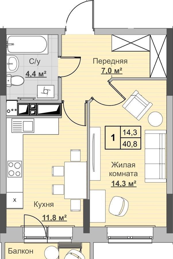 квартира г Ижевск р-н Первомайский Ипподромный ул Ухтомского ЖК Новый Сосновый фото 1