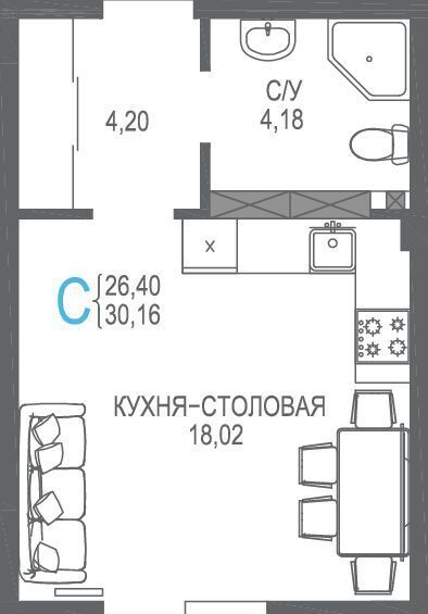 квартира р-н Симферопольский пгт Гвардейское Республика жилой квартал фото 1