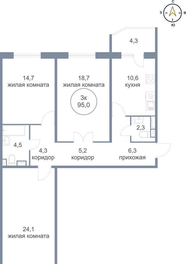 квартира г Сургут р-н Восточный ЖК «Георгиевский» фото 1