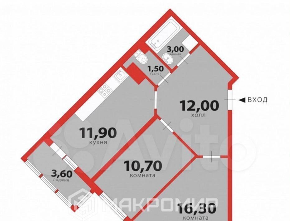 квартира г Санкт-Петербург п Парголово ул Тихоокеанская 18к/4 р-н Выборгский фото 1