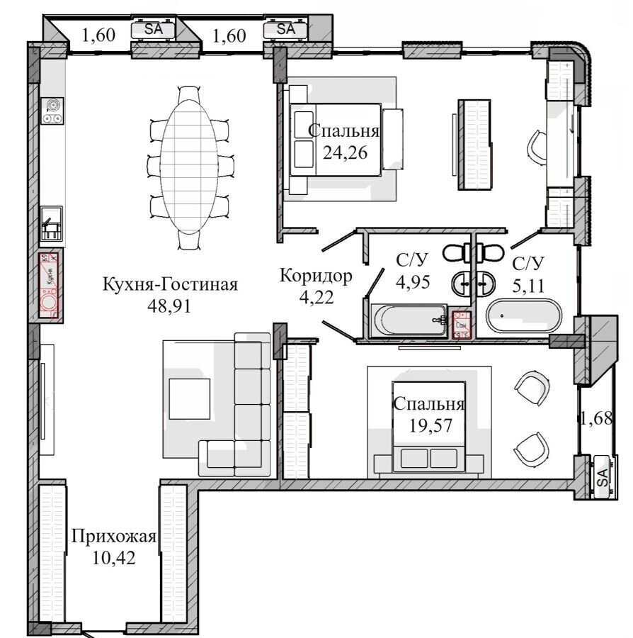 квартира г Нальчик ул Тлостанова 24 фото 8