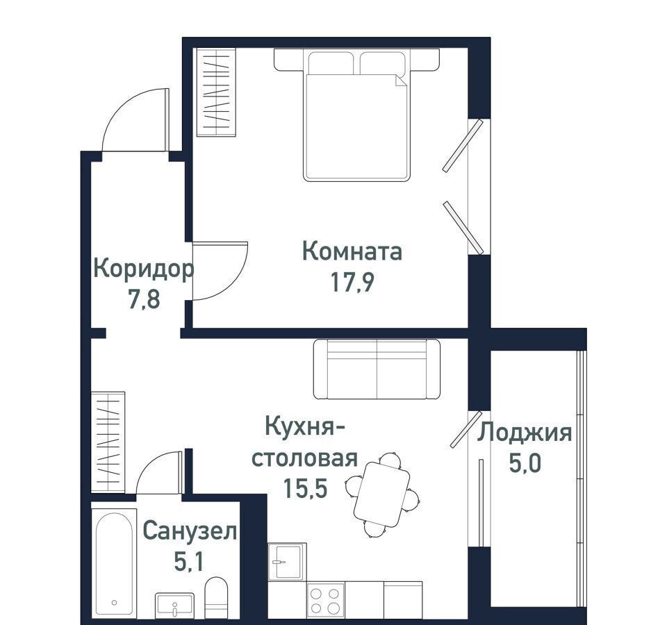 квартира г Челябинск Западный ЖК «Притяжение» 5 ул. им. ефрейтора Потехина фото 1