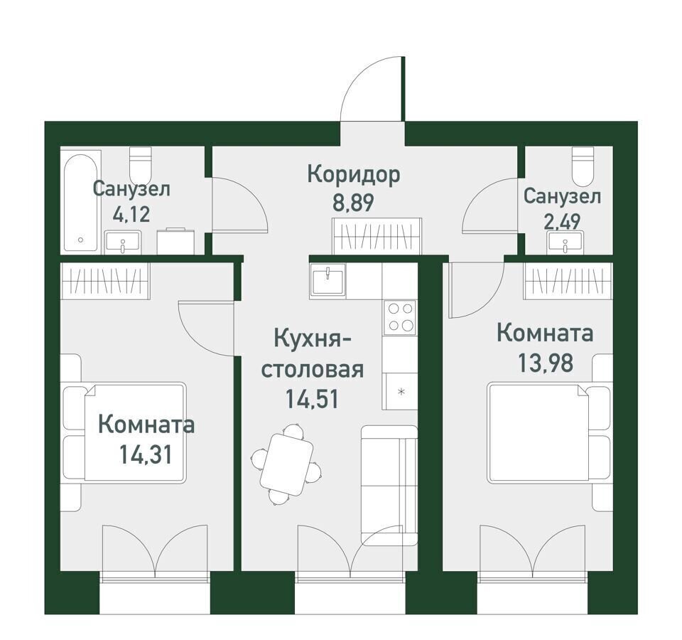 квартира г Екатеринбург р-н Ленинский КП «Твоя Привилегия» кв-л 45, стр. 1. 4А фото 1