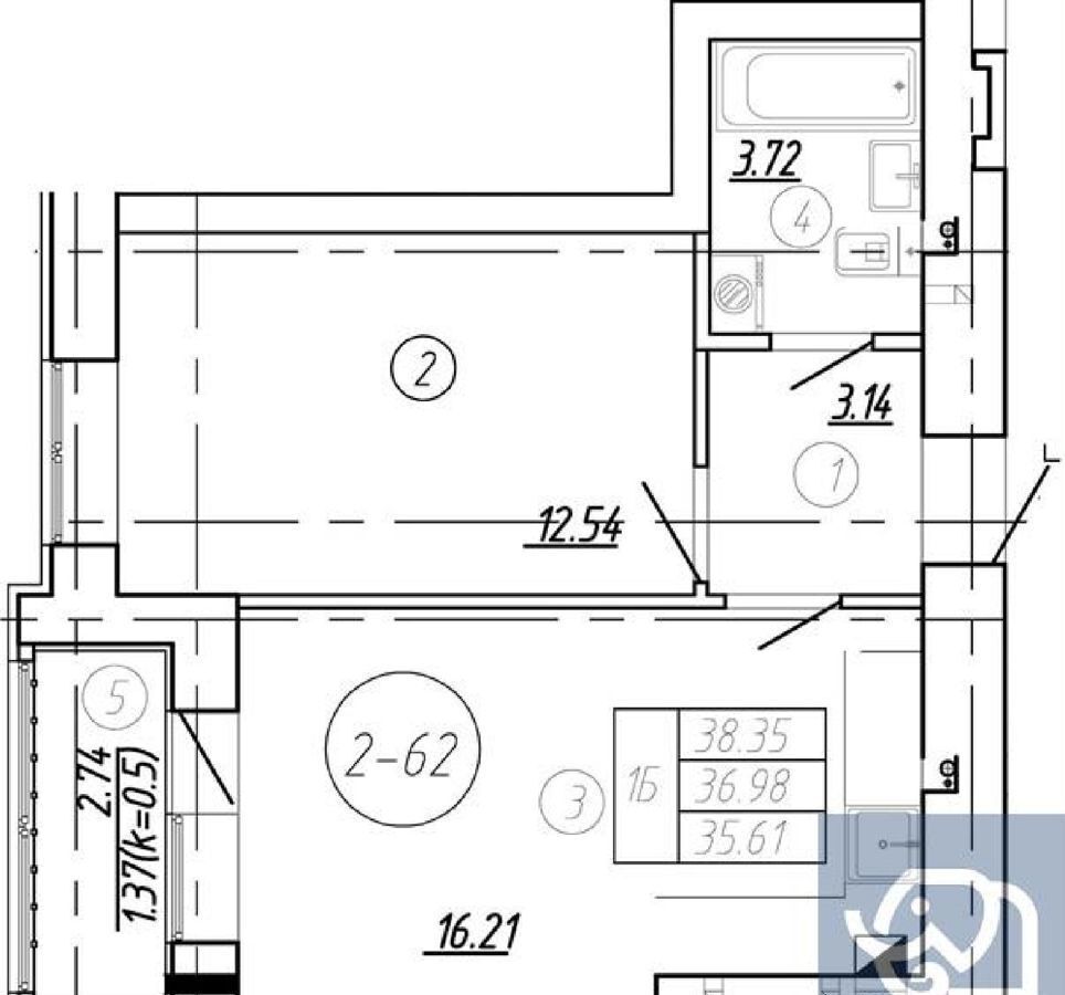 квартира г Калининград р-н Московский ул Крейсерская 13 корп. 1 фото 4