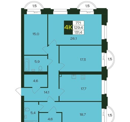 р-н Калининский ЖК Новый город 5/3 мкр. №5 фото