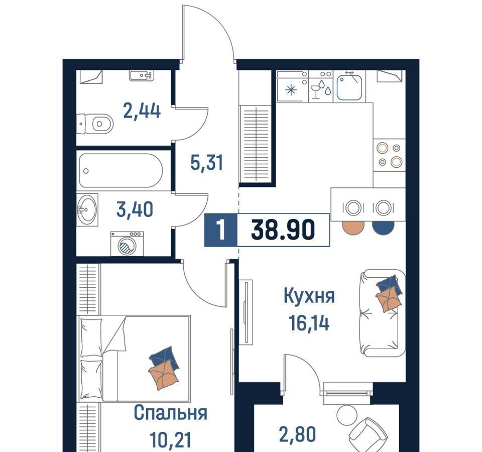 квартира р-н Всеволожский г Мурино ул Романовская 6 Девяткино, коп. 1 фото 1